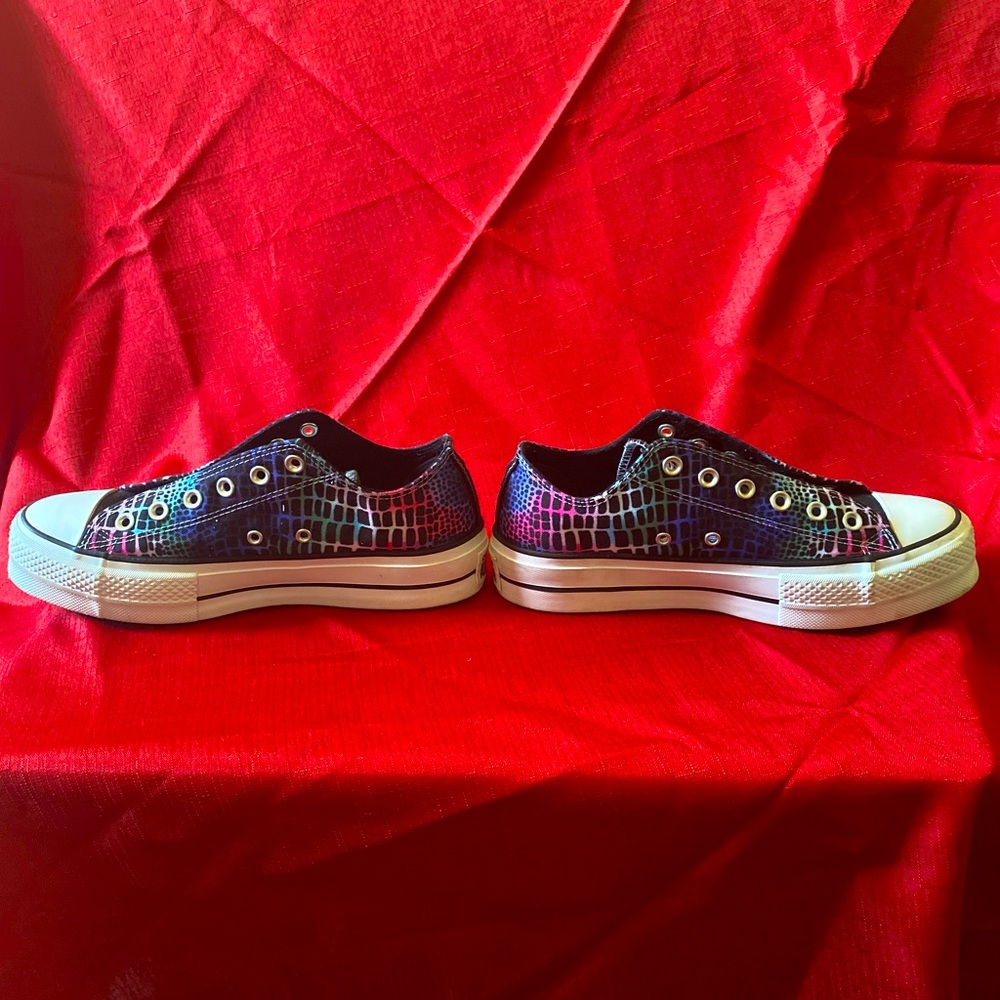 Converse Platform Sneakers, black/multi color, Women size 9/Men size 7